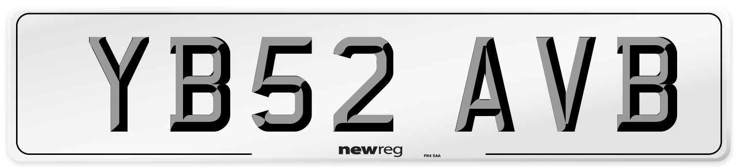 YB52 AVB Number Plate from New Reg